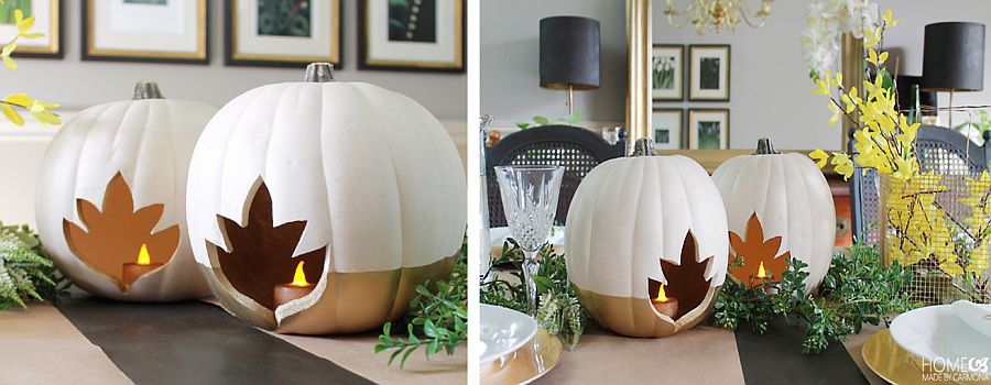 DIY modern and stylish pumpkin centerpieces from Home made by Carmona