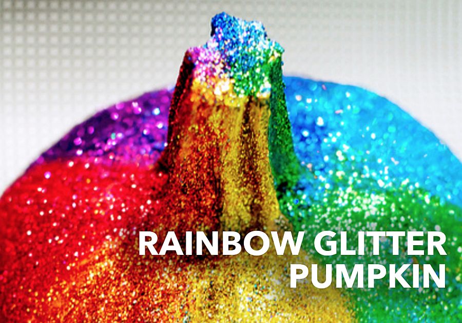 Dazzling rainbow glitter pumpkin from Easy Pumpkin Ideas