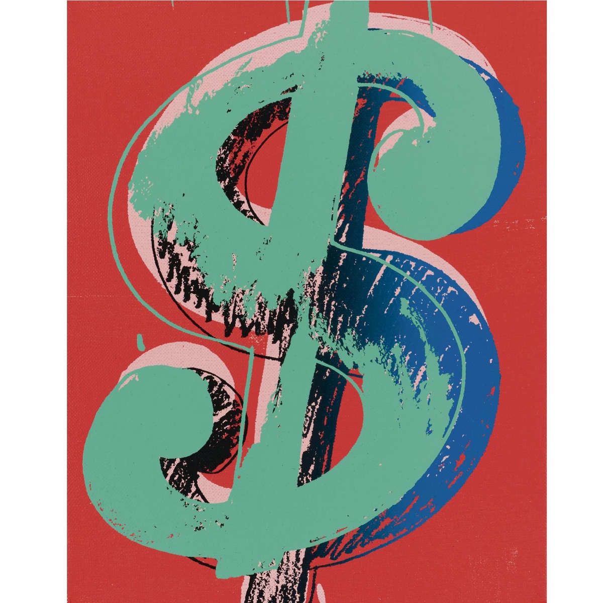 This is just one of a series of drawings and paintings of the Dollar Sign by Andy Warhol.