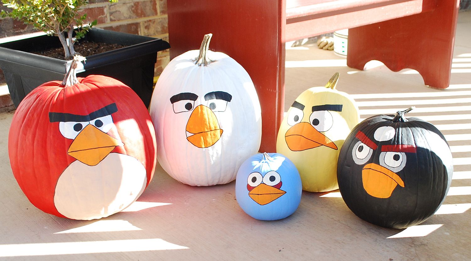 Fabulous Angry Birds pumpkins for a colorful and super fun Halloween [ From: creations by kara]