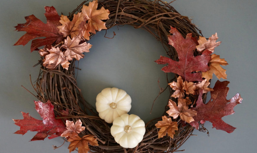 A DIY Fall Wreath with Metallic Shine