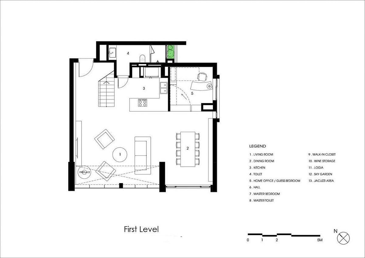 First level floor plan of revamped Penthouse Ecopark