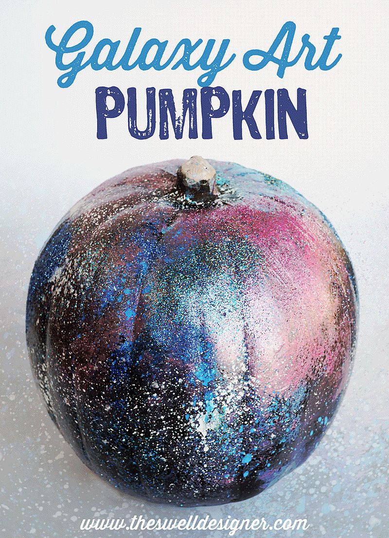 Galaxy art pumpkin DIY idea