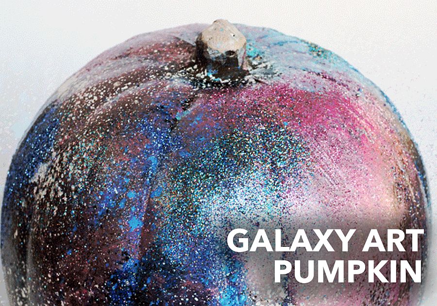 Glittering and gorgeous DIY galaxy pumpkin