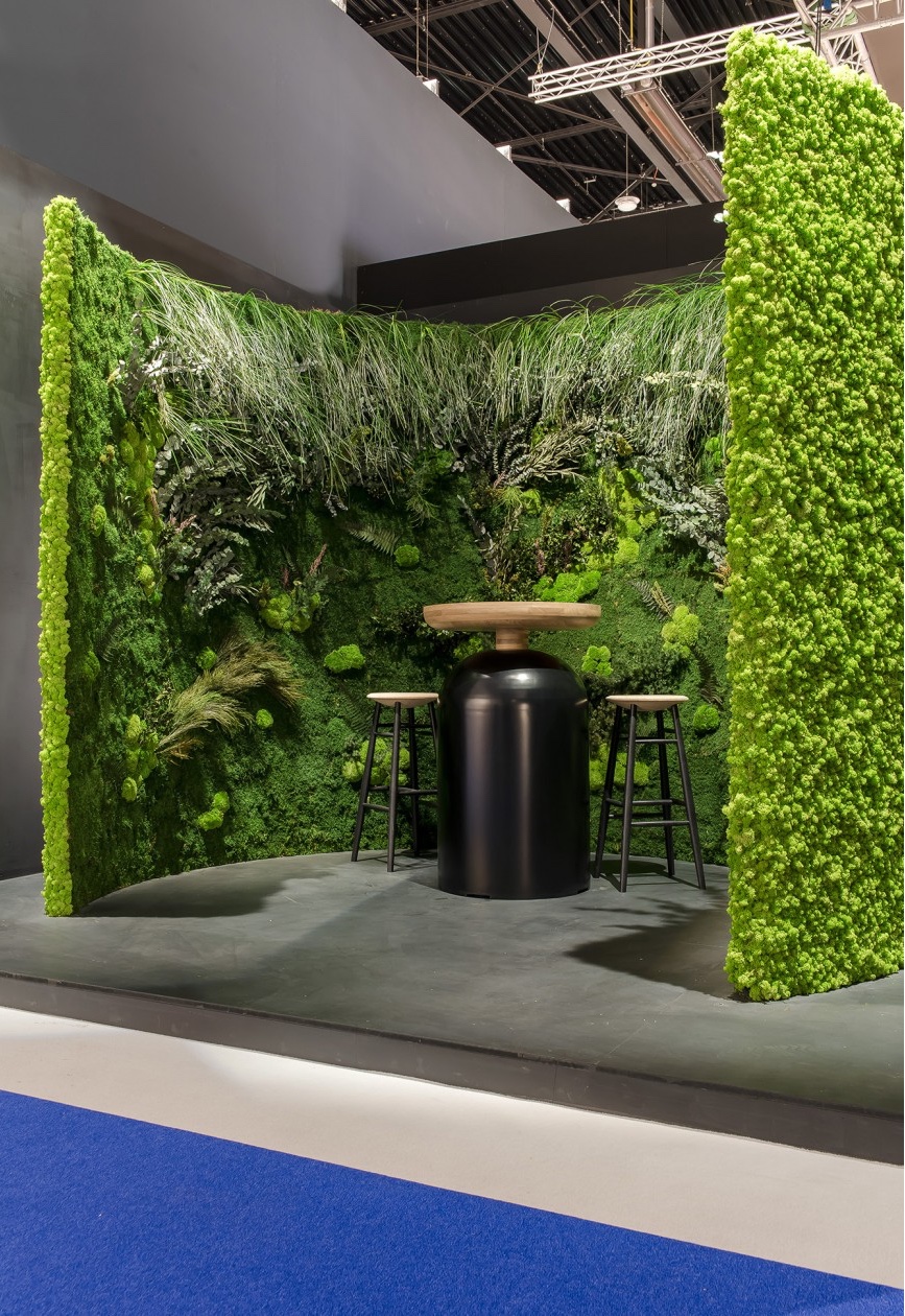 Biennale Interieur exhibition booth for Green Mood by Alain Giles.