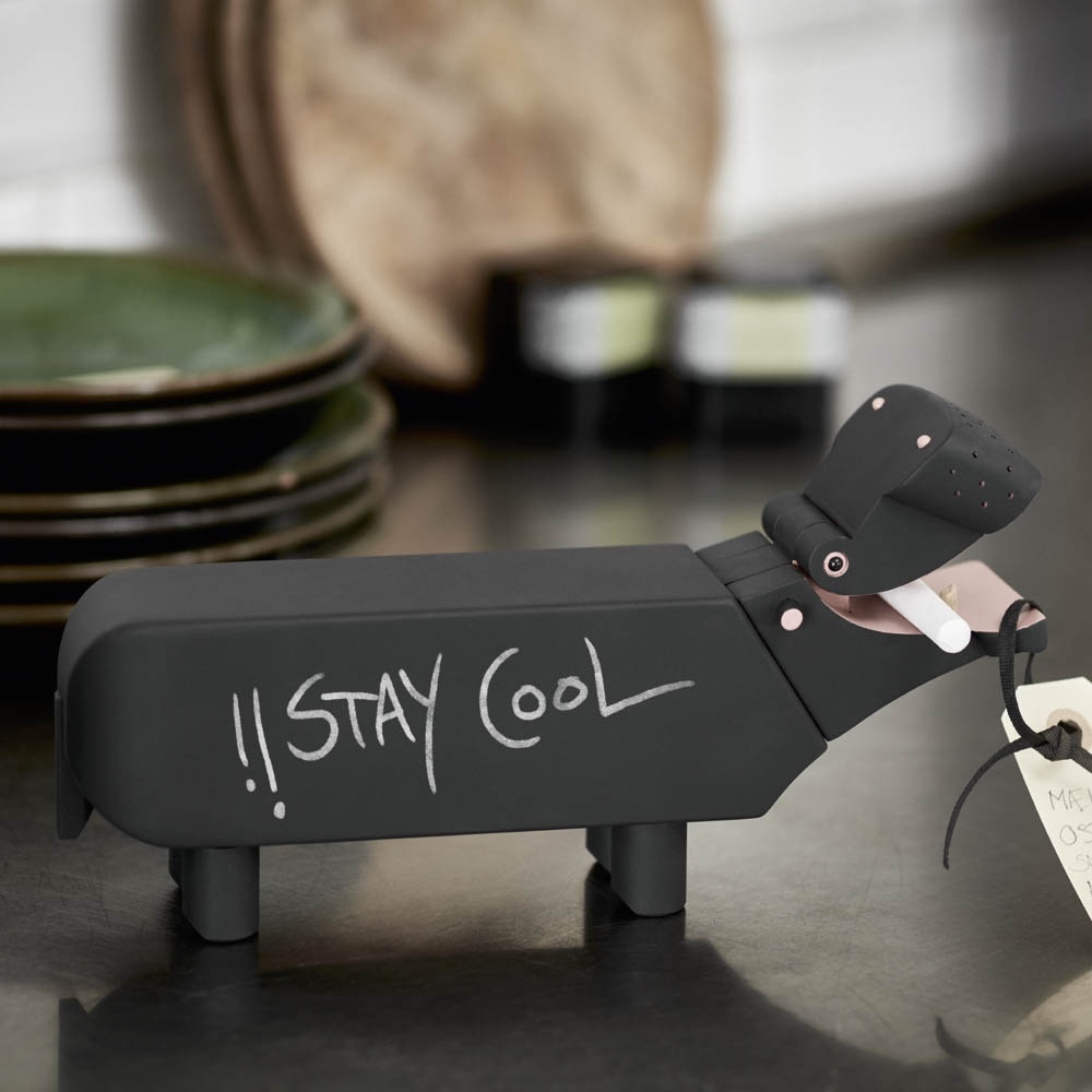 Kay Bojesen's Hippo painted with blackboard paint. Image via Designers-Avenue.