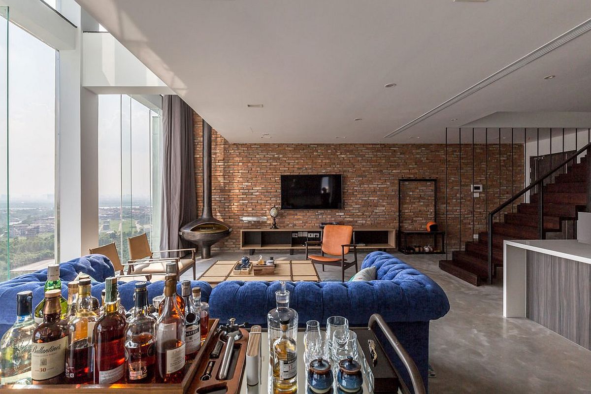 Home bar and living area of Penthouse Ecopark