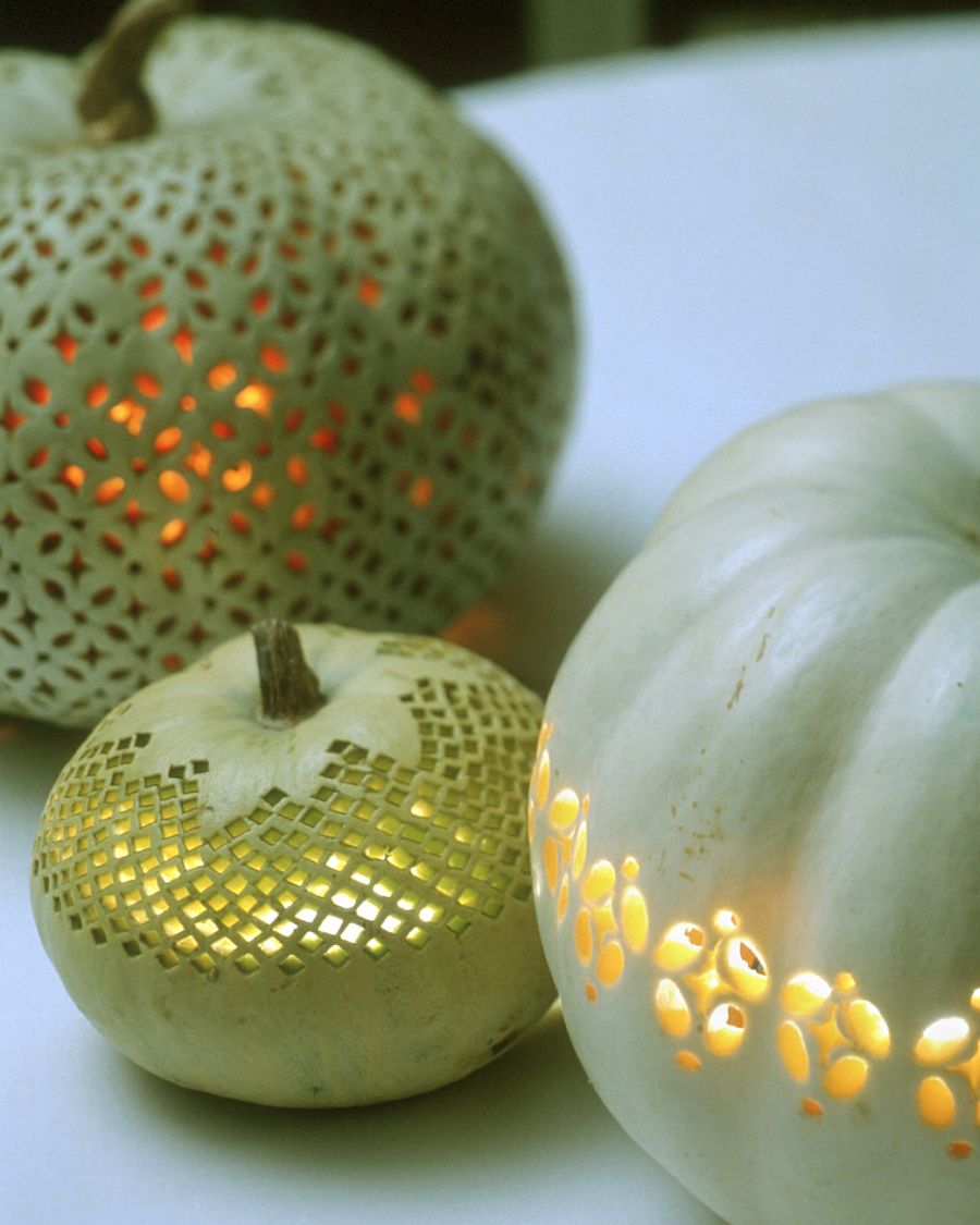 Lace-calabazas con dibujos de Martha Stewart