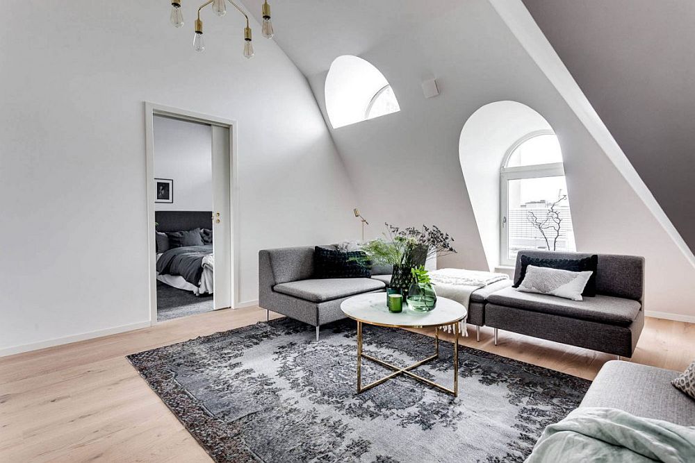 Modern Scandinavian apartment in white and gray