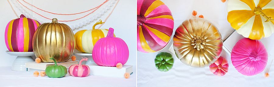 Multicolored DIY peppy pumpkins idea [From: delineate your dwelling]