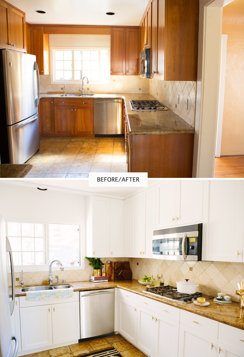 Painted cabinetry gives the kitchen an instant refresh