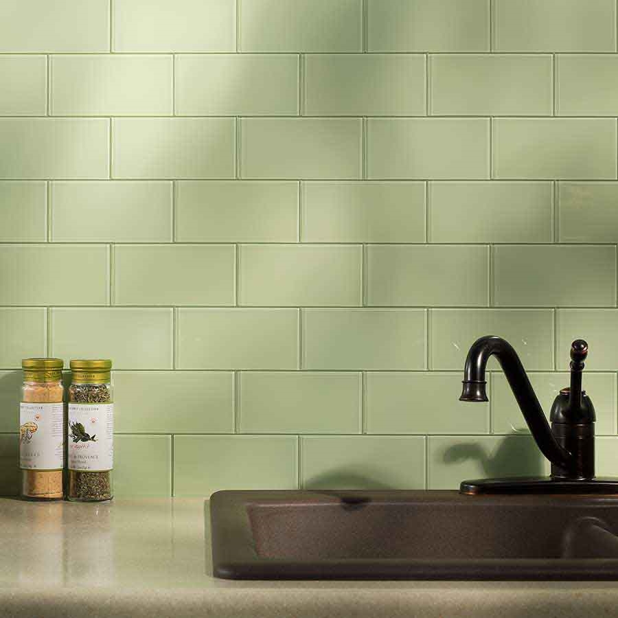 Peel-and-stick glass tile from Aspect