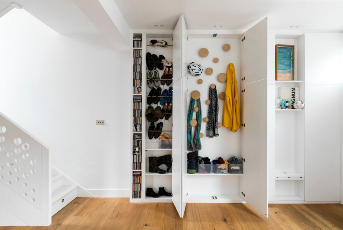 Shallow cabinets make good use of wall space