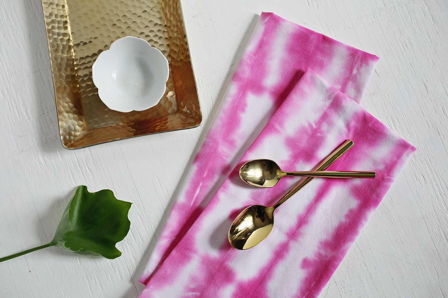 Shibori napkins from A Beautiful Mess