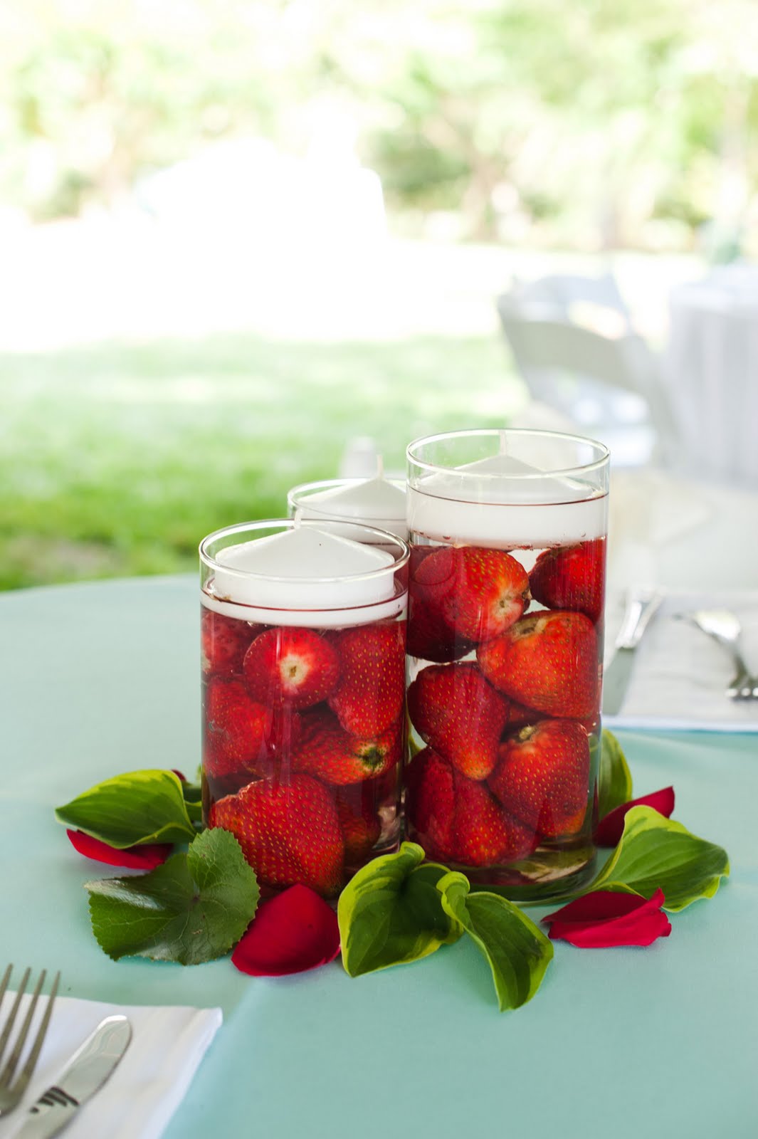 Strawberry centerpiece idea from Paint It Pretty