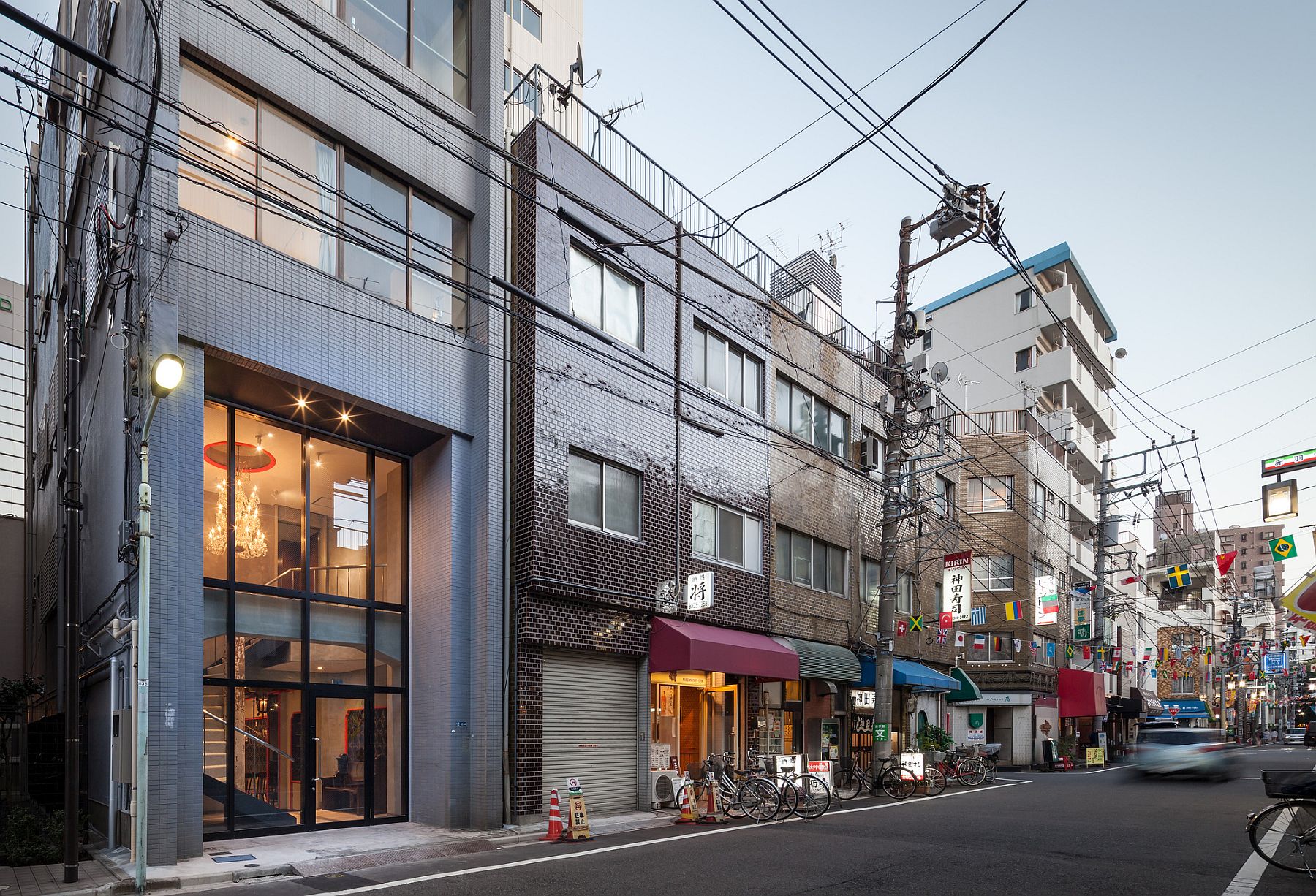 Street facade of Hotel ICHINICHI in Kita, Tokyo