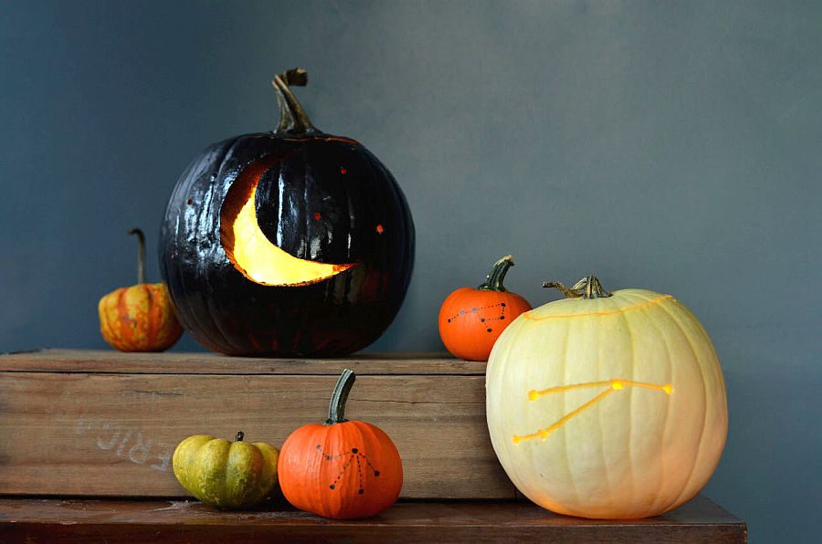 Stylish and hip constellation pumpkins from Fine and Feathered 