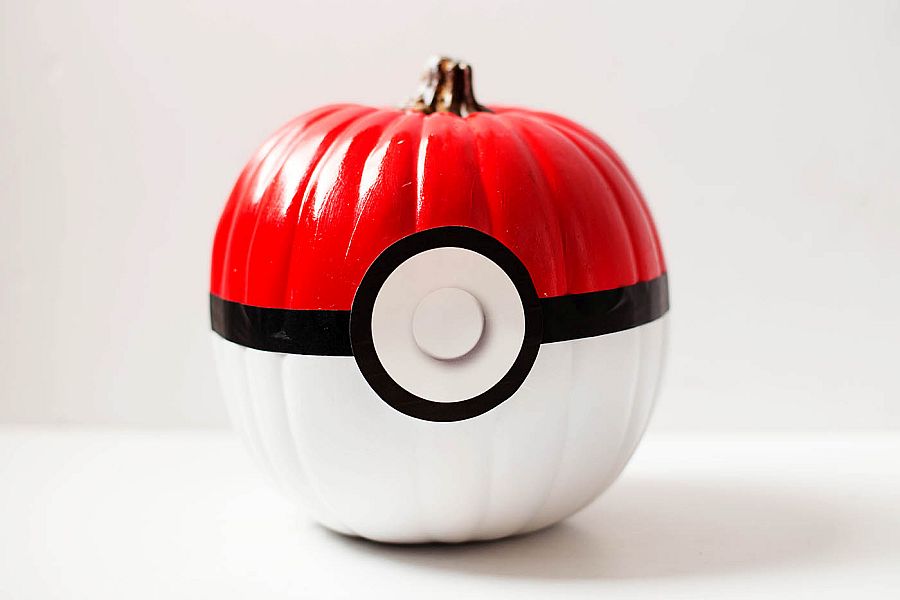 The cool Pokeball pumpkin is easy to create and a hit among DIY lovers