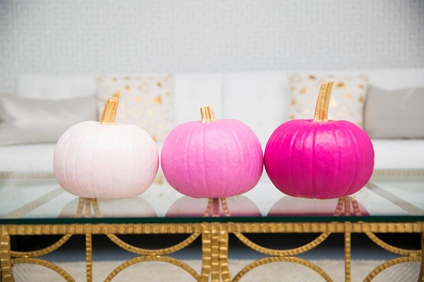 Trio of painted pumpkins give ombre style a new twist