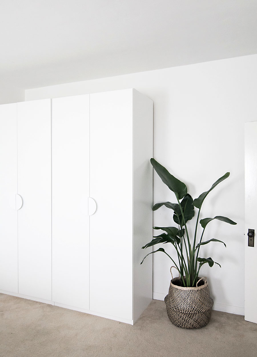 White wardrobe with hideaway storage