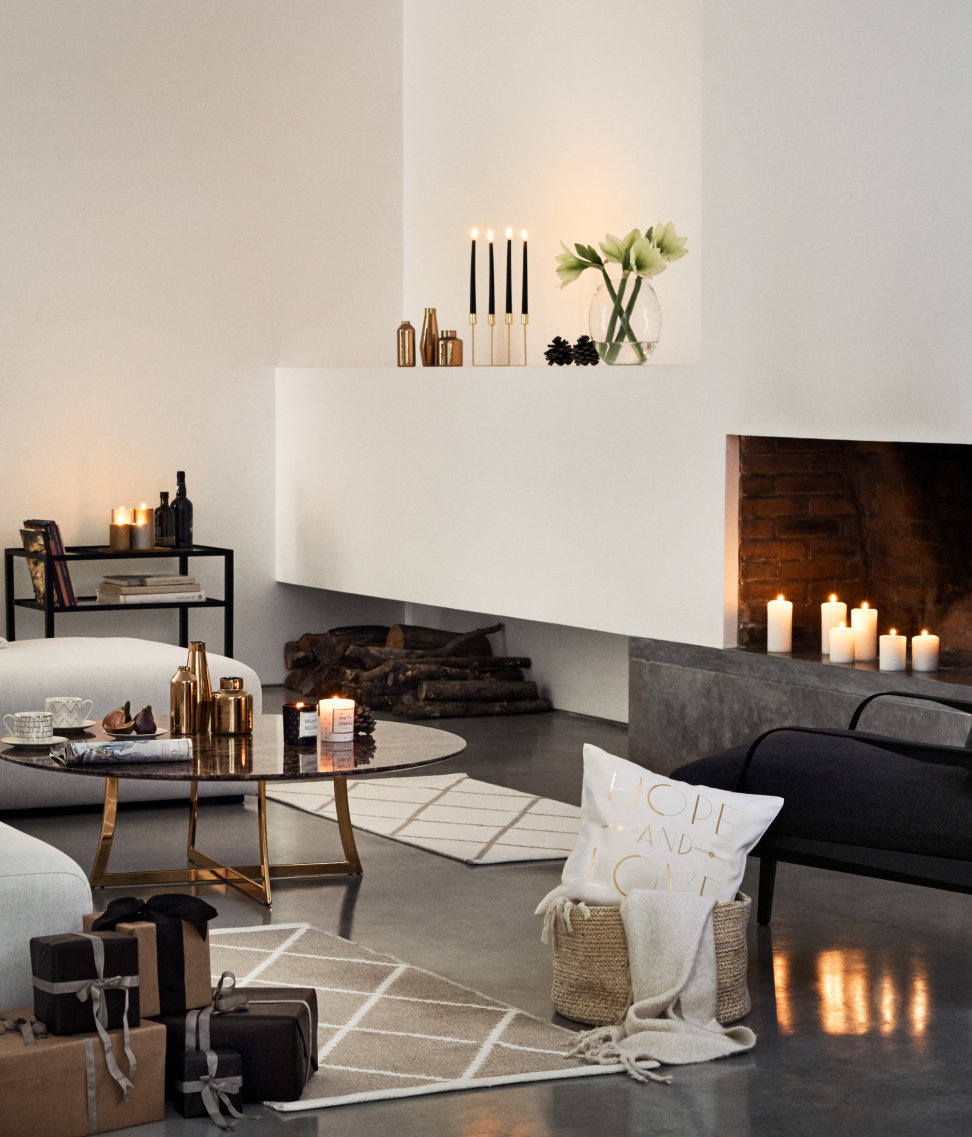 Winter white living room from H&M Home