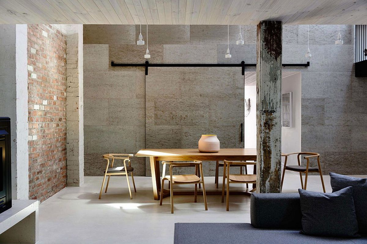 Carefully restored warehouse residence with industrial style and modern ergonomics