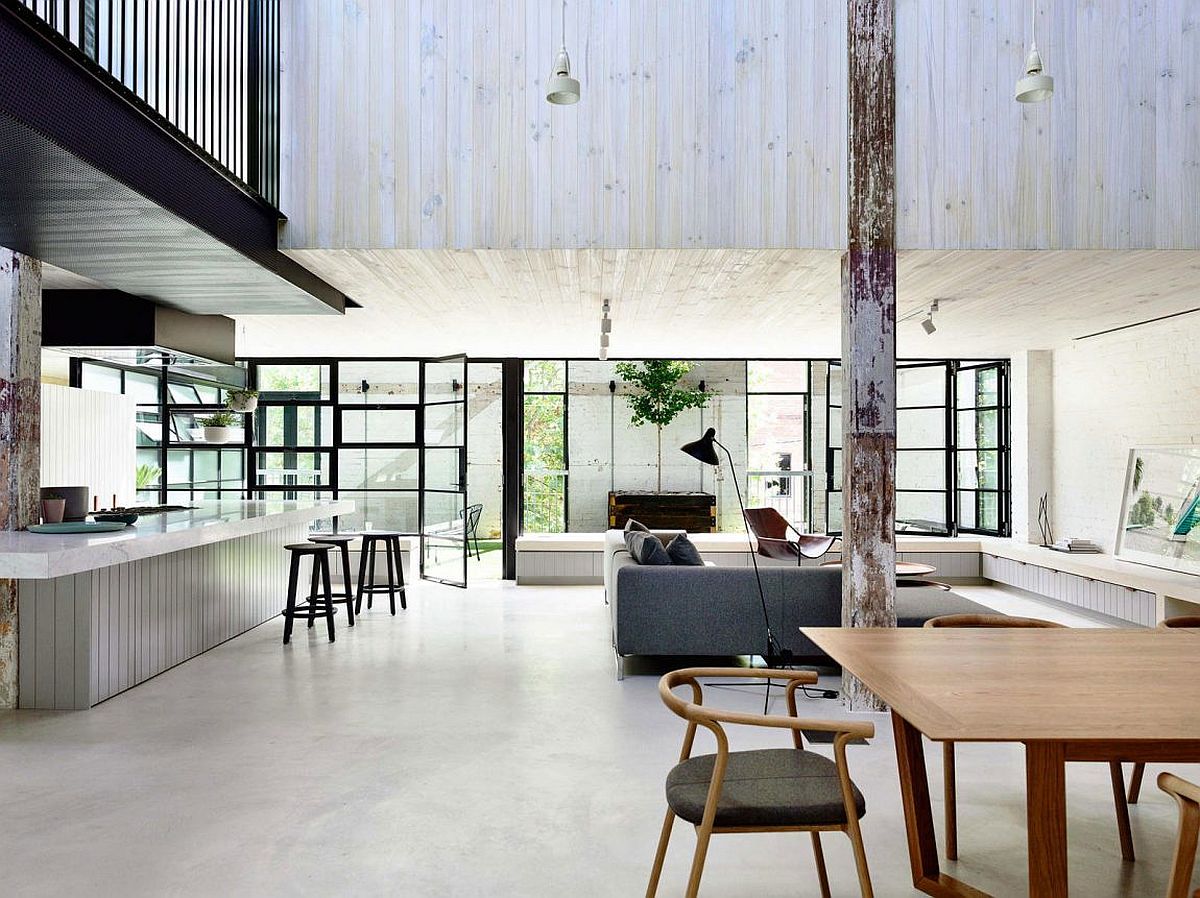 Contemporary industrial loft in Melbourne transformed from old warehouse