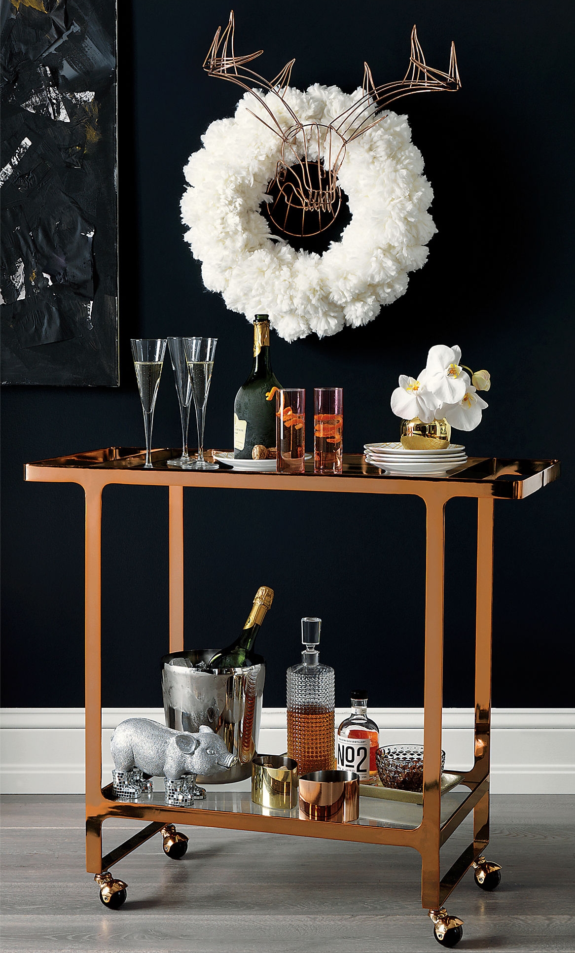 Copper bar cart from CB2