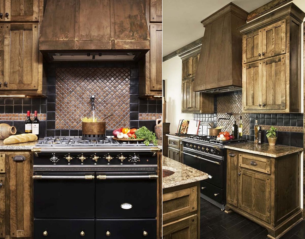 Custom copper backsplash for the classic kitchen