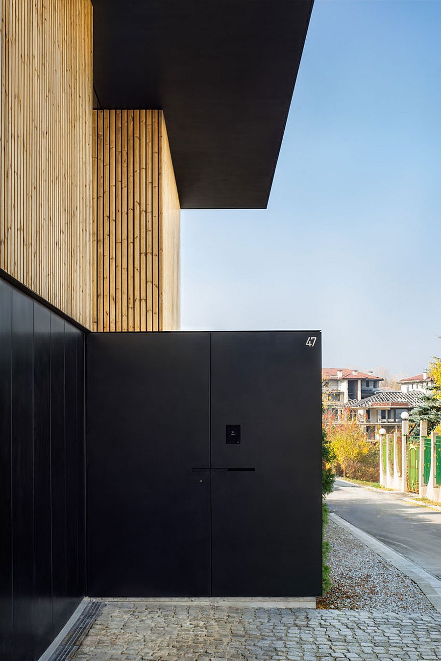 Dark exterior of the Pagoda House in Sofia, Bulgaria