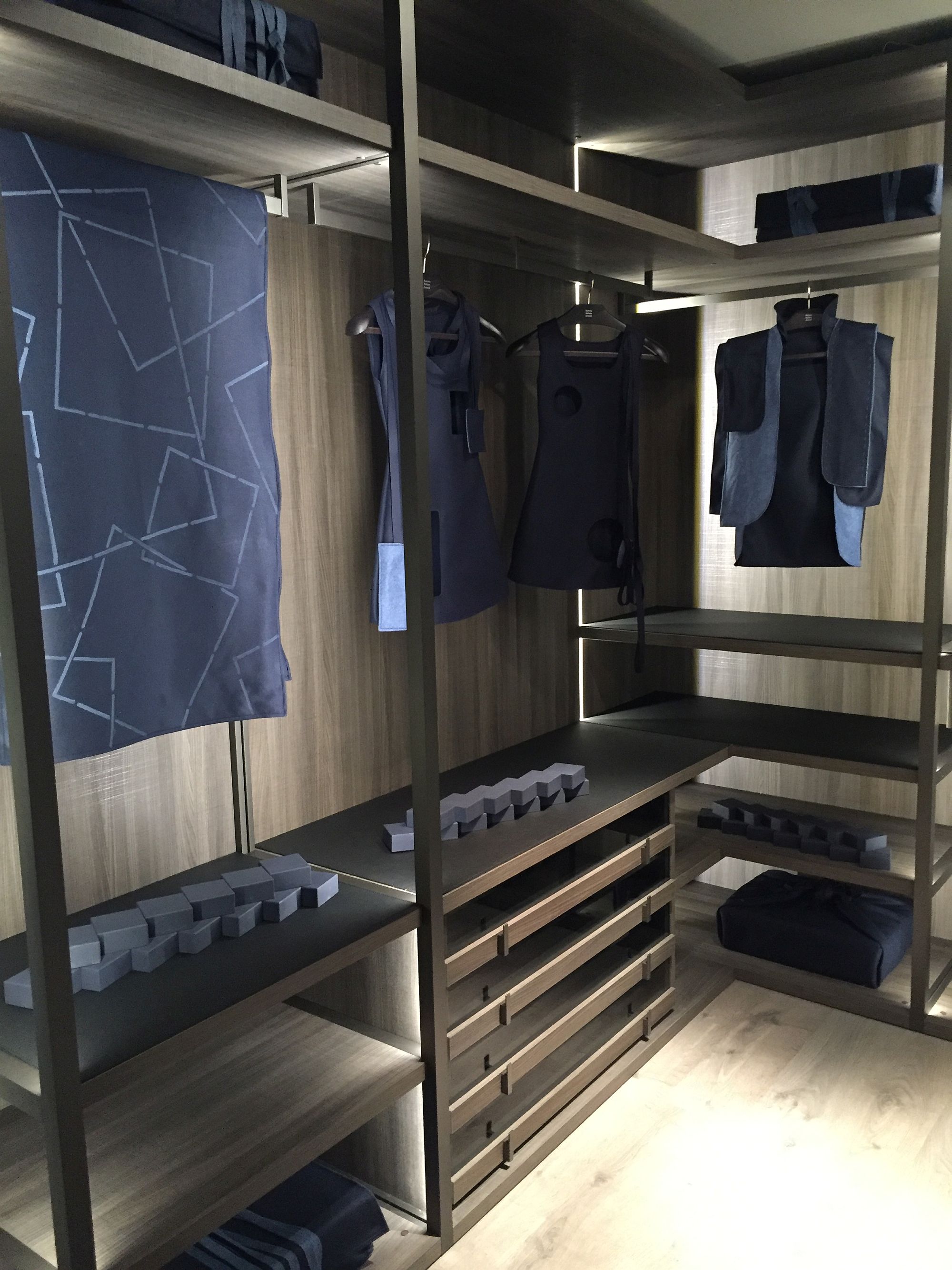 Ergonomic walk-in closet for the contemporary bedroom