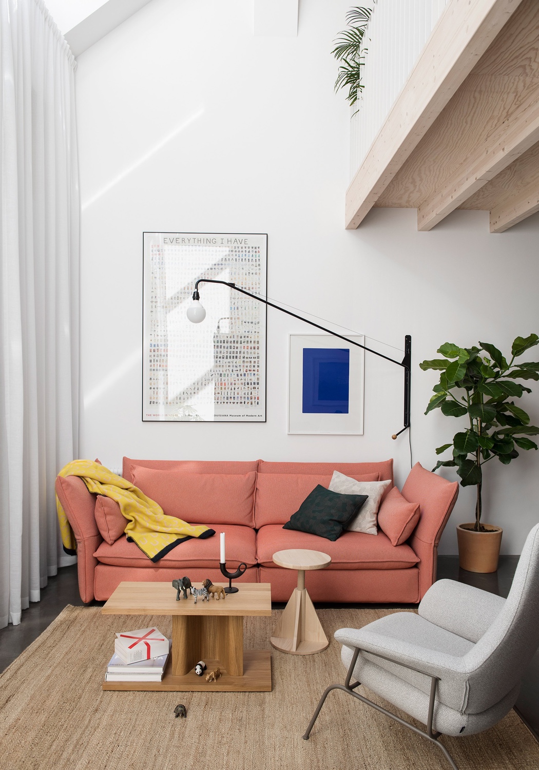 A cosy corner in a Stockholm residence designed by Malmö-based architectural studio Förstberg Ling. Photo by Erik Lefvander via Dezeen.