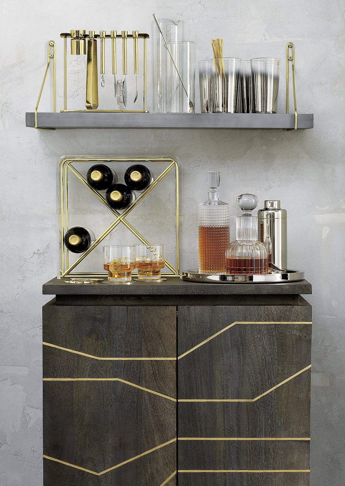 Gold-toned barware from CB2