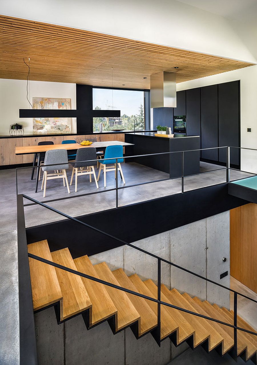 Kitchen and dining area of the stylish home in Sofia
