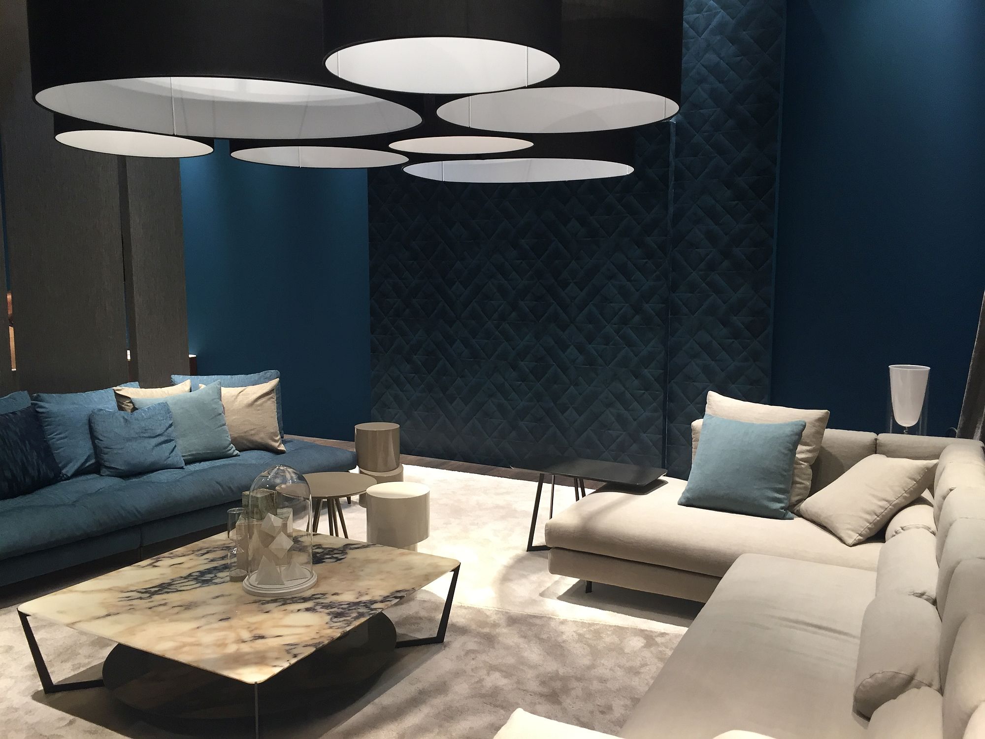 Living room sofas in blue are a popular choice in homes across the globe