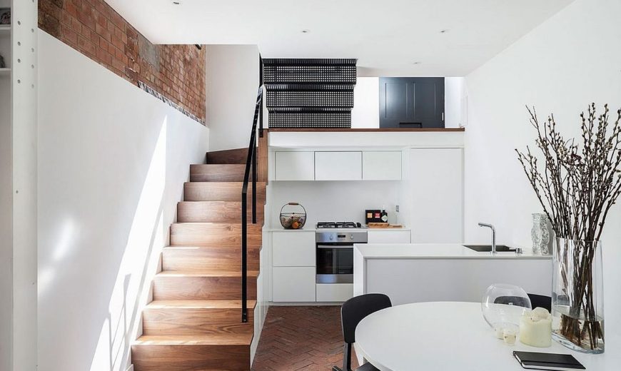 Congested Upholsterer’s Workshop in London Altered into Multi-Level Modern Home