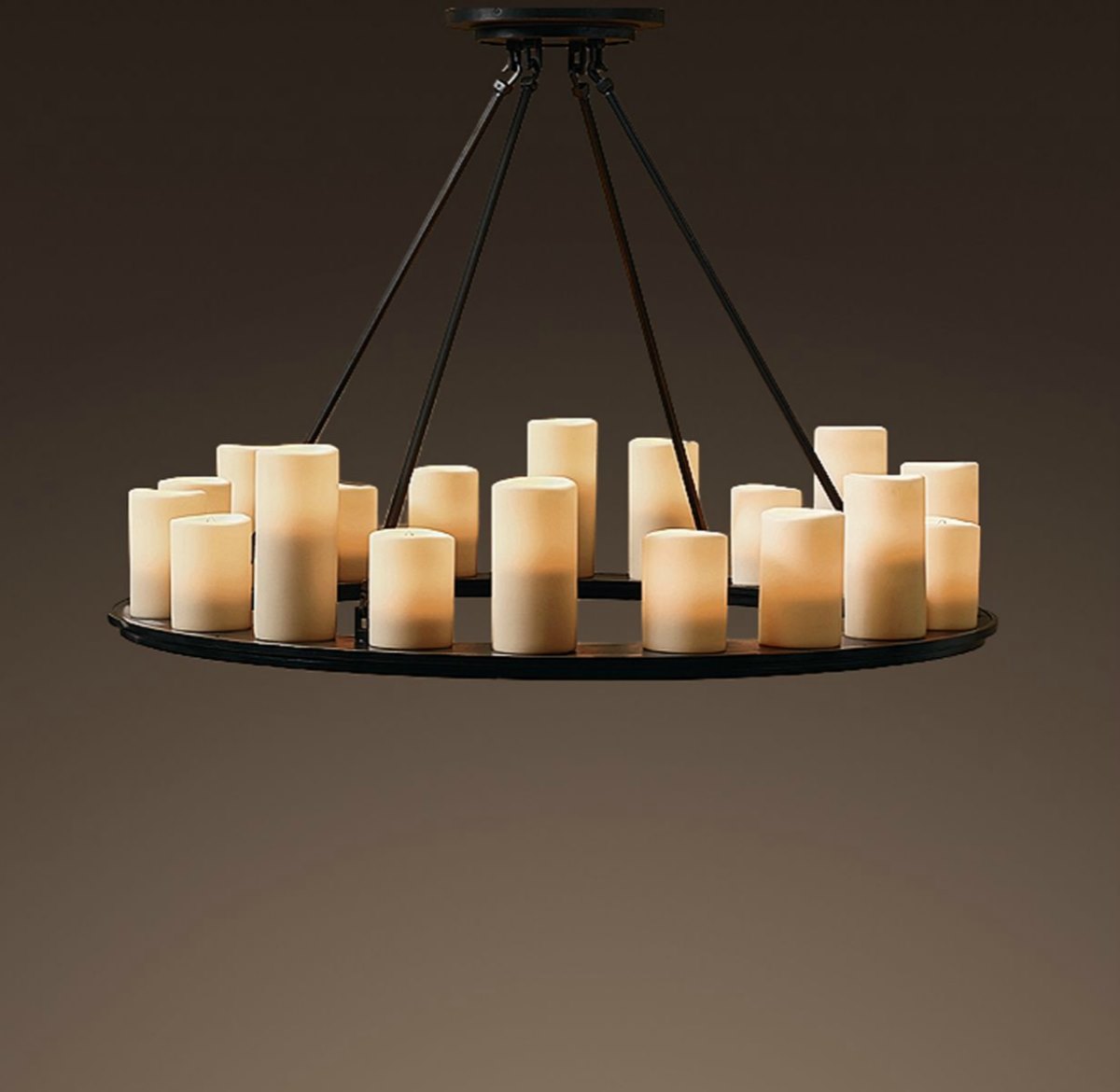 Pillar candle chandelier from Restoration Hardware