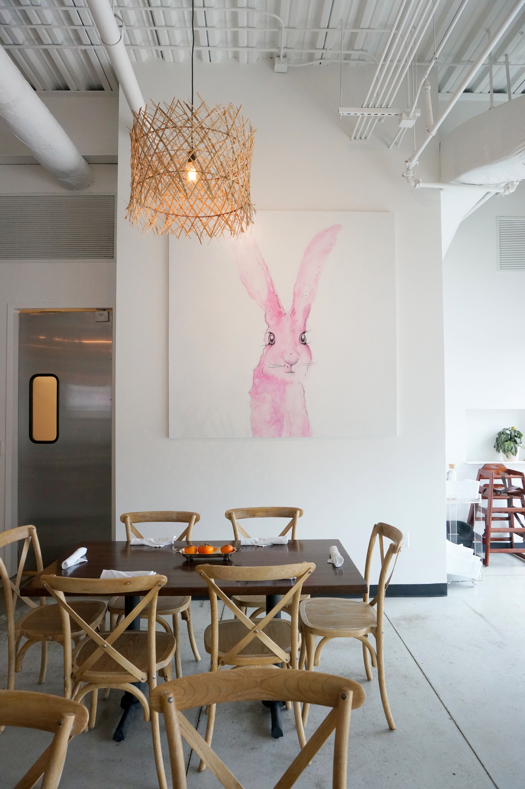 Pink bunny painting by Kendall Rabon
