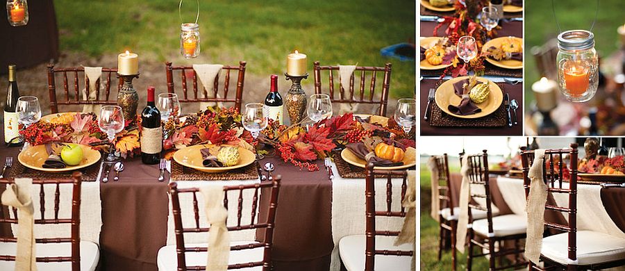 Rustic outdoor thanksgiving tablescape from Hostess with the Mostess