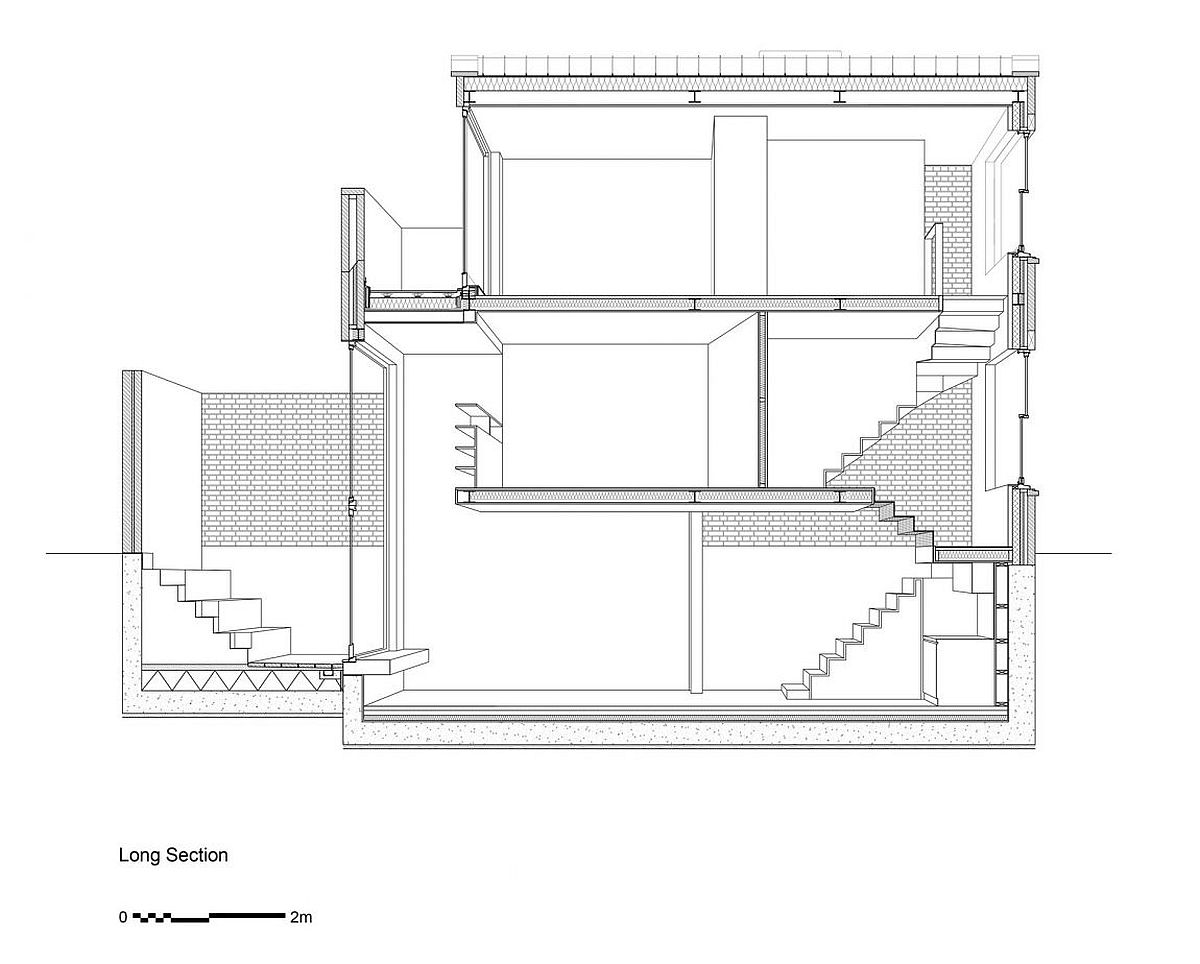 Sectional view of the renovated London home