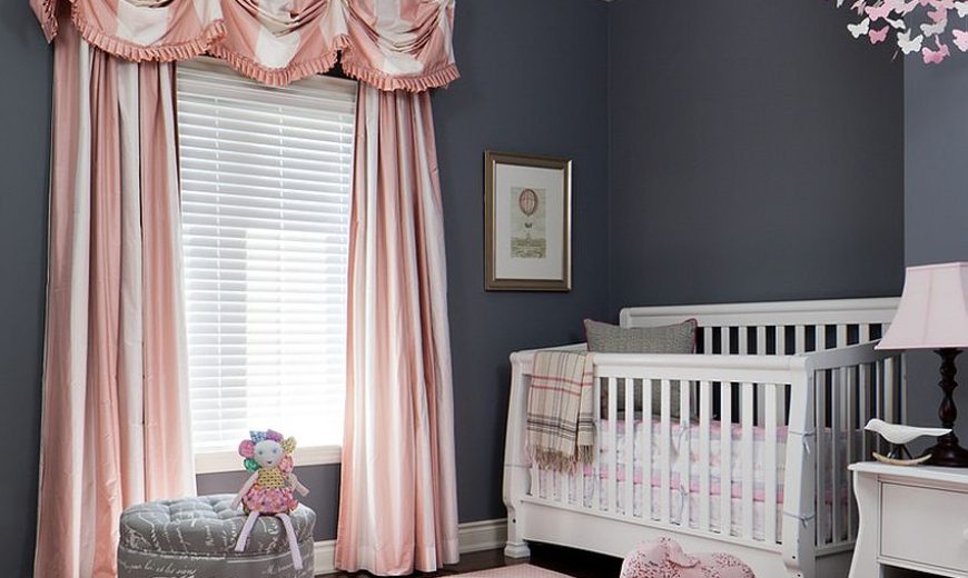 Pink and best sale grey baby bedroom