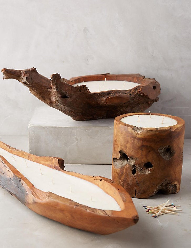 Wooden candle holders from Anthropologie