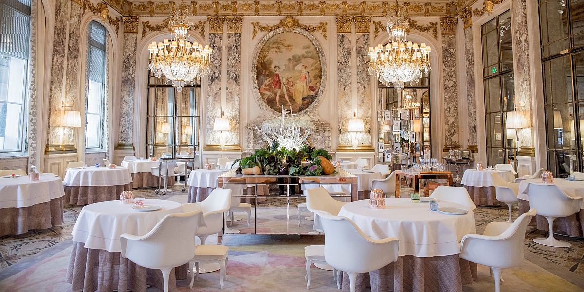 Awesome interior of the lavish Le Meurice in Paris