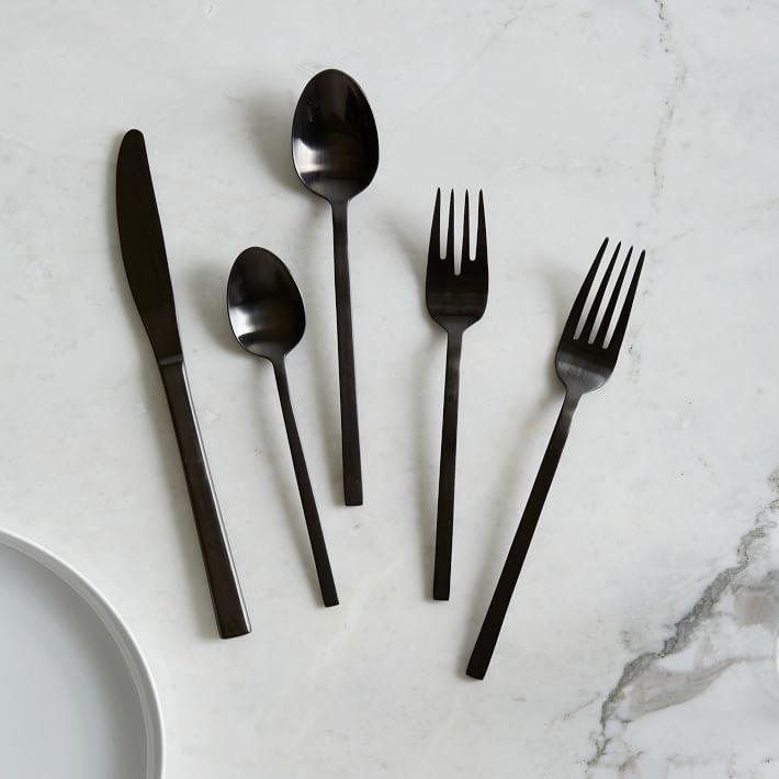 Black flatware from West Elm