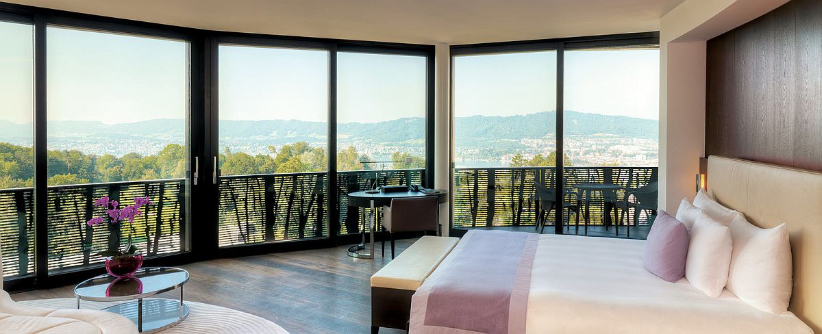 Breathtaking alpine views from the rooms of the Dolder Grand