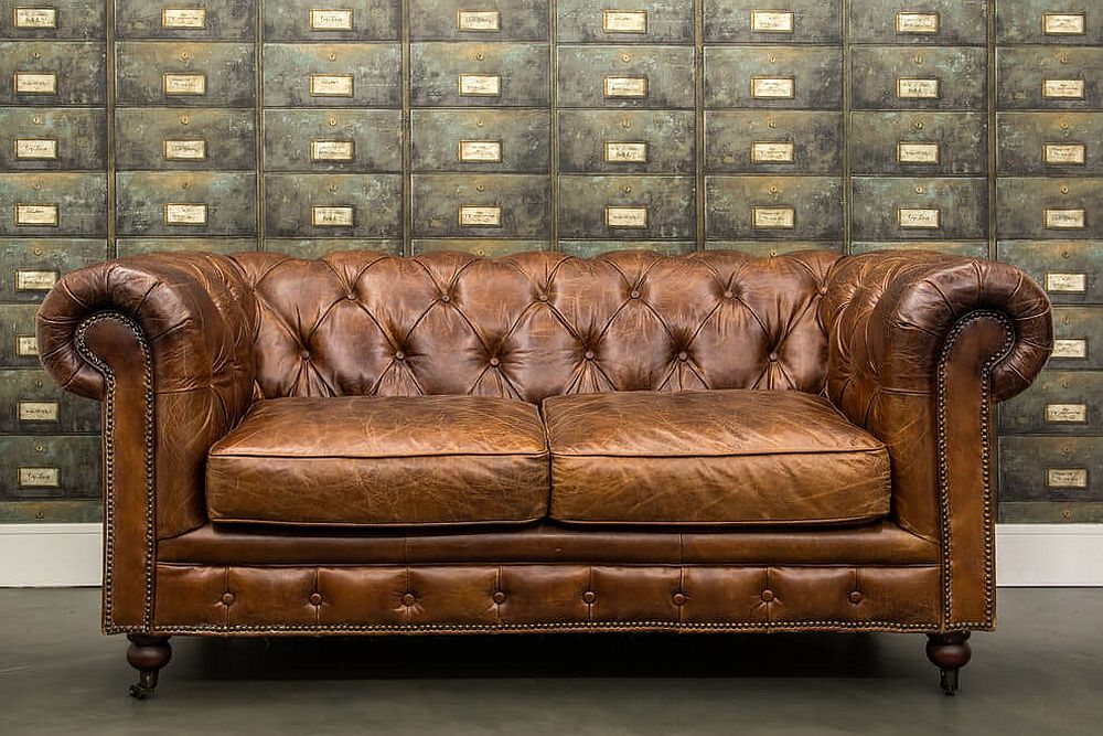 Classic leather sofa for the modern industrial home