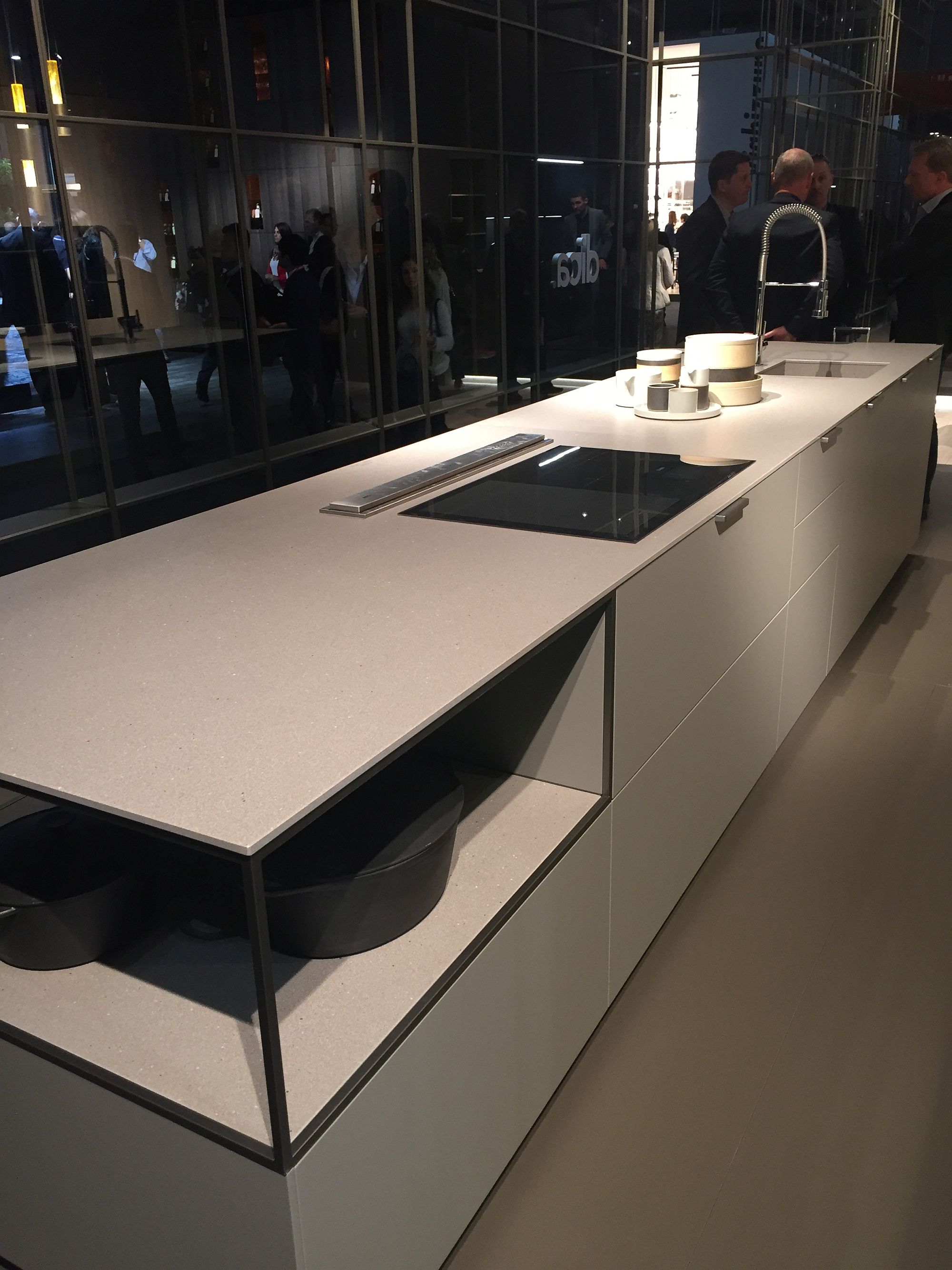 Combine open shelves with closed cabinets for a cool kitchen island