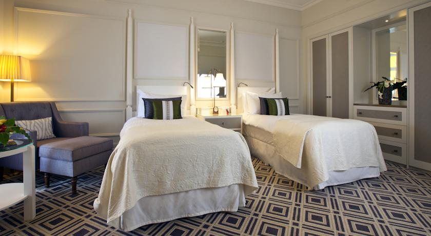 Comfy room at the Fairmont Le Montreux Palace