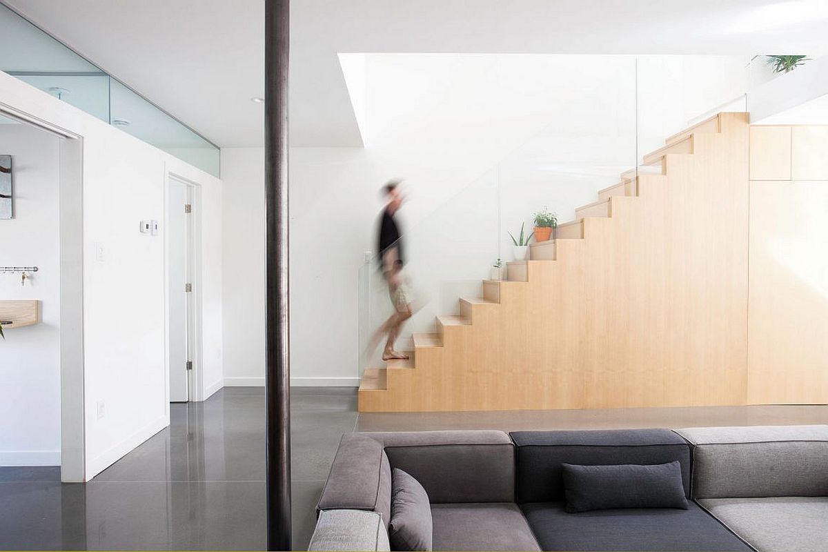 Custom built staircase in ash wood