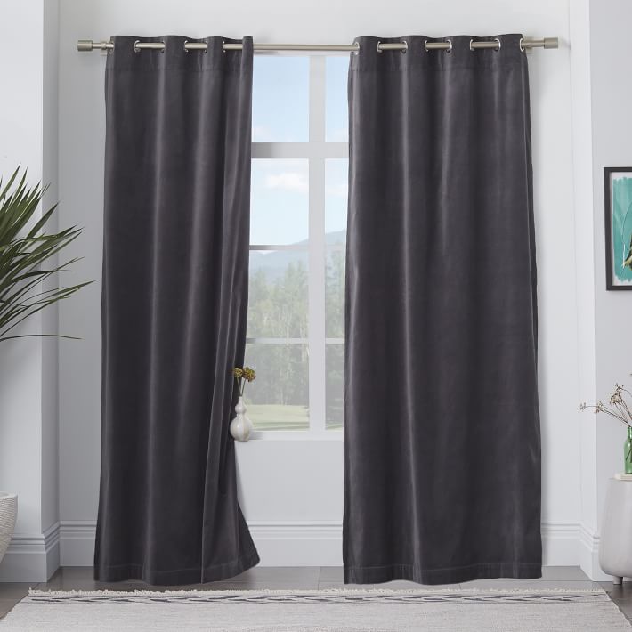 Dark draperies from West Elm